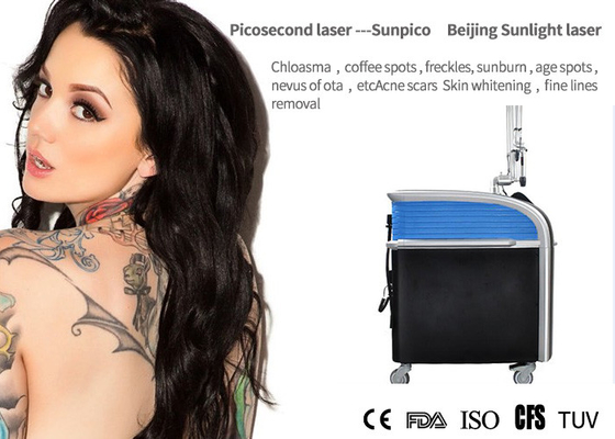 China 1 - 10 Hz Portable Laser Tattoo Removal Machine Vertical For Eyeline And Lipline Removal supplier